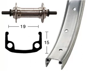 Bike-Parts Bike-Parts Przednie koło 26X1.3/8 Piasty aluminiowe 36l, silver  2021 Piasty miejskie i trekkingowe 2142051000 - Piasty rowerowe - miniaturka - grafika 1