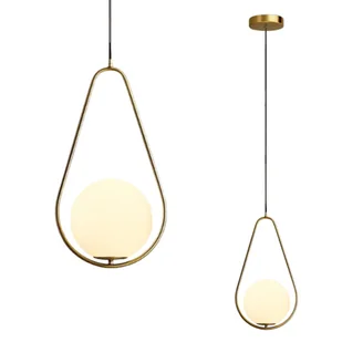 Lampa wisząca zwis żyrandol lampa na sufit złota szkło kula LED E27 - Lampy sufitowe - miniaturka - grafika 1