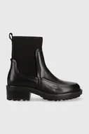 Botki damskie - Tommy Hilfiger botki skórzane FEMININE SEASONAL damskie kolor czarny na platformie FW0FW07227 - miniaturka - grafika 1