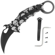 Noże - Nóż składany Fox The Skull Karambit Black Aluminium, Black N690Co (FX-599 ALB-5) - miniaturka - grafika 1