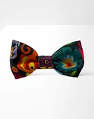 Krawaty i muchy męskie - Mucha męska damska kwiaty łowickie czarna - miniaturka - grafika 1