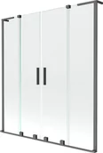 Parawany nawannowe - Mexen Velar L Duo parawan nawannowy 2-skrzydłowy rozsuwany 150 x 150 cm, transparent, gun metal - 896-150-003-02-95 - miniaturka - grafika 1