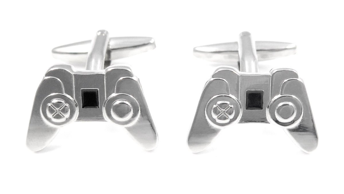 Srebrne spinki do mankietów - pady do konsoli U111