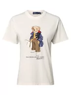 Koszulki i topy damskie - Polo Ralph Lauren - T-shirt damski, beżowy|biały - miniaturka - grafika 1