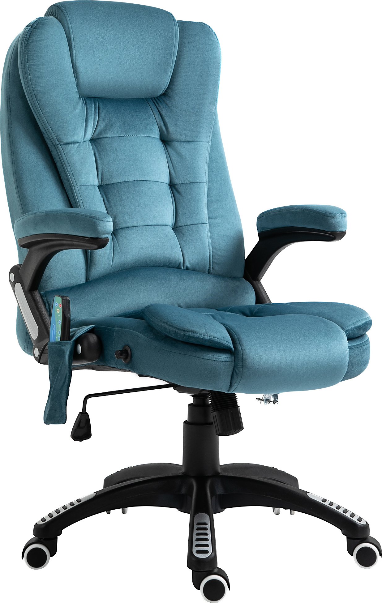 Fotel Vinsetto z funkcją masażu Fotel gabinetowy z funkcją masażu Fotel obrotowy z regulacją wysokości Ergonomiczny fotel do gier Fotel biurowy z funkcją masażu niebieski 68 x 72 x 110-120 cm