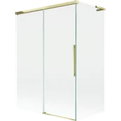 Parawany nawannowe - Mexen Rox L parawan nawannowy 2-skrzydłowy rozsuwany 120 + 70 x 150 cm, transparent, złoty - 8C9L-120-070-50-00 - miniaturka - grafika 1