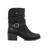 Botki damskie - MTNG Botki na obcasie Damskie Botki na obcasie PERSEA 52764 Damskie Casual Heel Botki Zamknięcie na zamek błyskawiczny, Czarne Echo, 41 EU - miniaturka - grafika 1