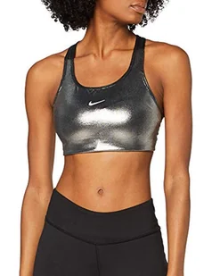 Nike Swoosh Icon Clash Shmr biustonosz sportowy czarny Czarny/czarny/metaliczny srebrny. XL - Biustonosze - miniaturka - grafika 1