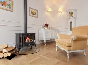 Piec wolnostojący koza 10kW K9 z wylotem spalin fi 150 z fajerką i z pogrzebaczem + koszyczek - spełnia anty-smogowy EkoProjekt 30076627 - Piece wolnostojące - miniaturka - grafika 10