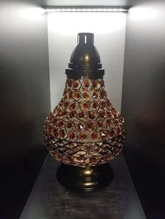 Znicz Znicze Lampion Na Grób Karafa Vip Złoto-Bursztyn+Wkład - Lampiony i znicze - miniaturka - grafika 1
