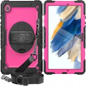 Etui do tabletów - Etui do Samsung Galaxy Tab A 8.4" Pancerne z Paskiem Różowo-Czarny - miniaturka - grafika 1