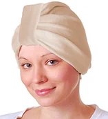Pozostałe akcesoria fryzjerskie - Efalock, welurowy turban do włosów, beżowy - miniaturka - grafika 1