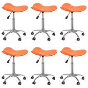 Krzesła - vidaXL Obrotowe krzesła stołowe 6 szt. pomarańczowe sztuczna skóra 3088552 - miniaturka - grafika 1