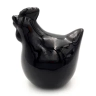 Figurki dekoracyjne - Kura wielkanocna figurka ceramiczna czarna 10 cm glamour - miniaturka - grafika 1
