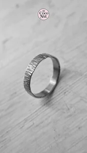 Obrączka srebrna SAHARA fakturowana - Pierścionki - miniaturka - grafika 1