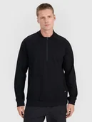 Bluzy męskie - 4F Bluza dresowa nierozpinana bez kaptura męska - czarna S - miniaturka - grafika 1