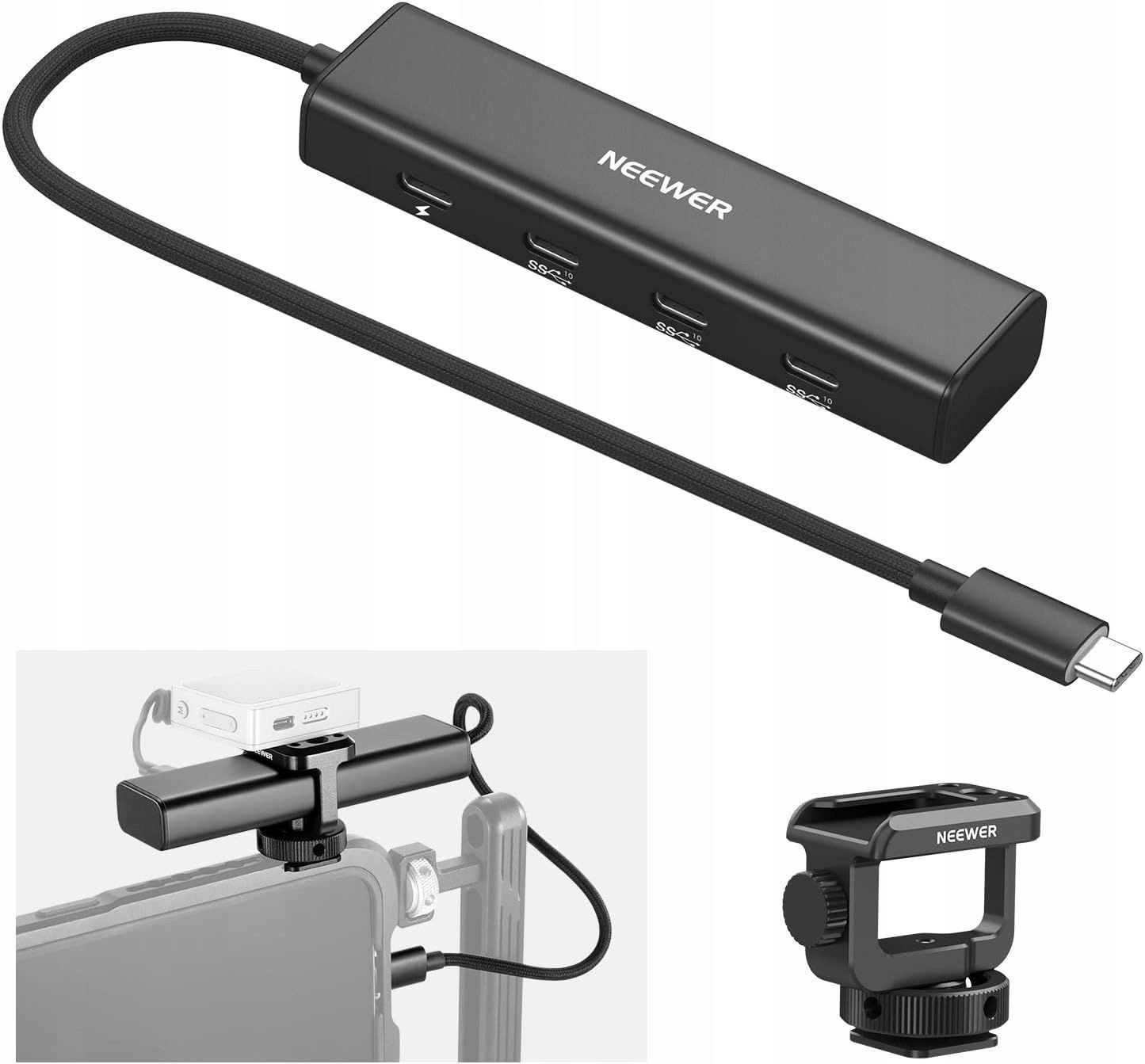 Hub 4w1 5x Usb-c 10gbps 100w Pd Stopka Sanki Iso Gwint 1/4