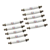 Zawiasy, okucia i inne akcesoria - 10 uchwytów do szuflad meblowych, ceramiczne uchwyty łukowe, rozstaw otworów: 128 mm (błękit powojnika) - miniaturka - grafika 1