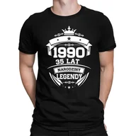 Koszulki męskie - 1990 Narodziny legendy 35 lat - męska koszulka na prezent na 35 urodziny - miniaturka - grafika 1