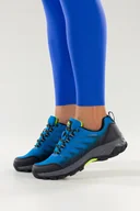 Buty trekkingowe damskie - Niebieskie buty trekkingowe damskie buty sportowe softshell na bieżnikowanej podeszwie czarne wstawki sznurowane Carla EY82933-1 - miniaturka - grafika 1