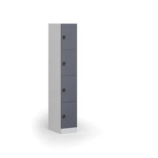 Szafka ubraniowa ze schowkami, 4 schowki, 1850 x 300 x 500 mm, zamek elektroniczny na kod, drzwi czerwone - Szafki biurowe - miniaturka - grafika 4