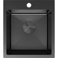 Zlewozmywaki - Mexen Solix zlewozmywak stalowy 1-komorowy 400 x 450 mm, czarny - 6401401000-70 - miniaturka - grafika 1