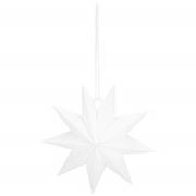 Ozdoby bożonarodzeniowe - Gwiazda świąteczna papierowa zawieszka choinkowa biała - miniaturka - grafika 1