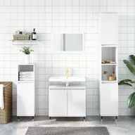 Meble łazienkowe - Zestaw 3 szafek łazienkowych, biały z połyskiem Lumarko! - miniaturka - grafika 1