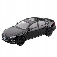 Zabawki zdalnie sterowane - AUDI A4 METALOWY MODEL SAMOCHODU 1:32 DŹWIĘK ŚWIATŁO CZARNY PREZENT - miniaturka - grafika 1