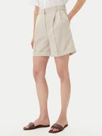 Spodenki damskie - Tommy Hilfiger Szorty materiałowe WW0WW44767 Beżowy Regular Fit - miniaturka - grafika 1