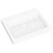 Umywalki - Umywalka MILET 49 Granitowa pure white 49 x 61 x 9 cm - miniaturka - grafika 1