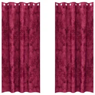 Zasłony - vidaXL Zasłona z zasłonami 2 pcs czerwone wino 245 x 140 cm Aksamit - miniaturka - grafika 1