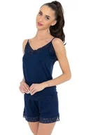 Piżamy damskie - Wiskozowa piżama damska na ramiączka 151, Kolor granatowy, Rozmiar L, leptir - Intymna - miniaturka - grafika 1