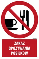 Tablice BHP - GC024 ZAKAZ SPOŻYWANIA POSIŁKÓW, FN - FOLIA SAMOPRZYLEPNA; (100X150MM) - miniaturka - grafika 1