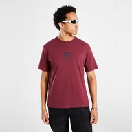 Koszulki męskie - TIMBERLAND T-SHIRT NEW SMALL LOGO PRINT SS TEE BURGUNDY - Timberland - miniaturka - grafika 1