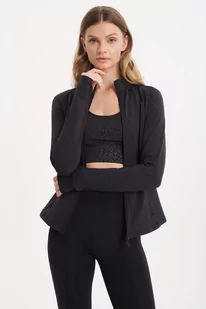 Rozpinana bluza z cętkowanymi wstawkami - Greenpoint - Bluzy damskie - miniaturka - grafika 1