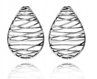 Kolczyki - Srebrne Kolczyki Ażurowe Sztyfty Srebro 925 - miniaturka - grafika 1