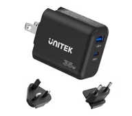 Ładowarki do telefonów - Unitek GaN Power Delivery 35W USB-C USB-A (czarny) - miniaturka - grafika 1