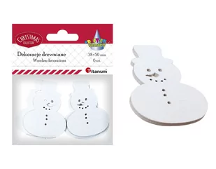 Titanum Dekoracje Drewniane Bałwanki 6szt Białe Craft-fun Series - Pozostałe akcesoria dla plastyków - miniaturka - grafika 1