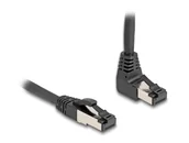 Kable miedziane - DeLOCK Kabel sieciowy RJ45 Cat.8.1 S/FTP w dół pod kątem 90°/prosty 2 m czarny 80446 - miniaturka - grafika 1