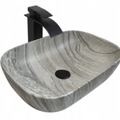 Umywalki - Umywalka nablatowa Estiva ALIA Marmo Gray marmur szara 44,5x32,5x13,5 cm - miniaturka - grafika 1