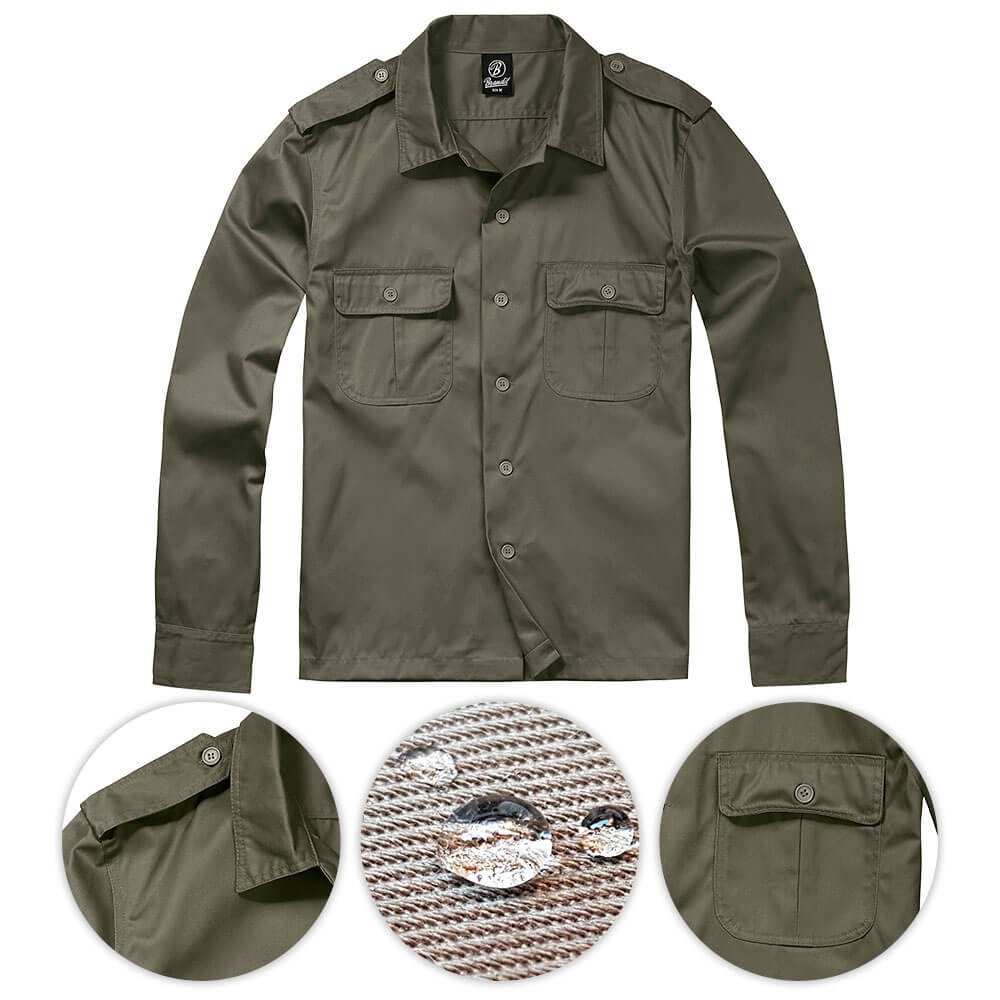 Brandit Koszula Mundurowa z Długim Rękawem US Olive - Olive - 5XL