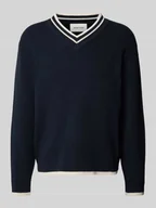 Swetry męskie - Sweter z dzianiny z prążkowanymi wykończeniami model ‘Cobek’ - miniaturka - grafika 1