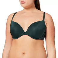 Biustonosze - ESPRIT Shiny Micro Parsexy biustonosz push-up, Dark Teal Green, 75C - miniaturka - grafika 1