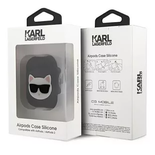 Karl Lagerfeld KLACA2SILCHBK AirPods cover czarny/black Silicone Choupette - Akcesoria do słuchawek - miniaturka - grafika 3