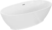 Wanny - Mexen Bilbao wanna wolnostojąca 180 x 90 cm, biała, przelew nikiel szczotkowany - 51311809000-97 - miniaturka - grafika 1