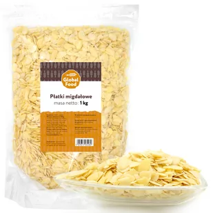 PŁATKI MIGDAŁOWE MIGDAŁY CIĘTE GLOBAL FOOD 1kg 1000g - Orzechy i nasiona - miniaturka - grafika 1