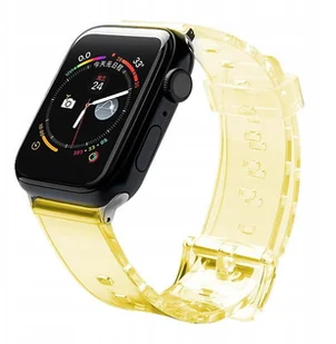 Pasek silikonowy bransoleta bransoletka Strap Light do zegarka Apple Watch 42 / 44 mm - żółty - Akcesoria do smartwatchy - miniaturka - grafika 1