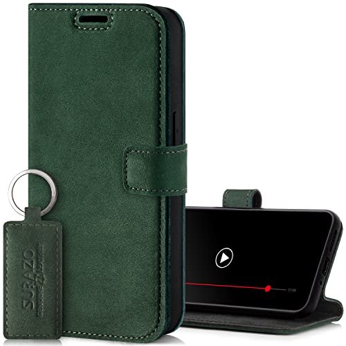 SURAZO Etui na telefon komórkowy premium do Xiaomi 13 Ultra 5G, skórzane – składane etui ochronne z prawdziwej skóry [magnes, kieszeń na karty, ochrona RFID, funkcja stojaka] etui z klapką