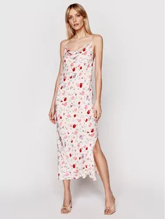 Sukienki - Samse Samse Sukienka letnia Apples Ml F21100108 Różowy Slim Fit - grafika 1
